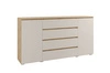 Komoda z szufladami Simple 184 cm dąb artisan / beżowy funkcjonalna i pojemna komoda do salonu lub sypialni prosta konstrukcja