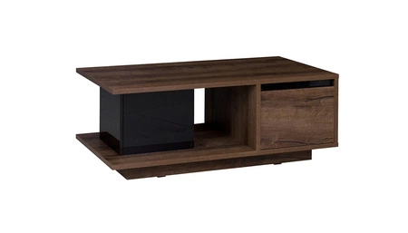 Zestaw mebli Denver dąb monastery / czarny połysk prosta forma w nowoczesnym wydaniu doskonałe meble do salonu trwałe metalowe uchwyty