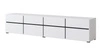 Szafka RTV Cross 225 cm biała prosta forma w nowoczesnym wydaniu idealna szafka do salonu i pokoju dziennego geometryczny kształt