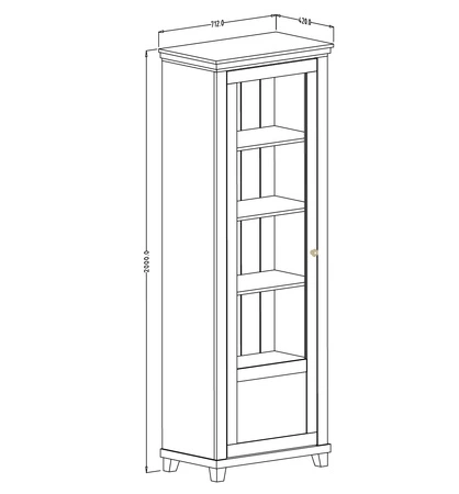 Witryna Evora 71 cm beżowa / dąb dunin lewa zachwyci miłośników wyrazistych wnętrz idealna do salonu oraz jadalni