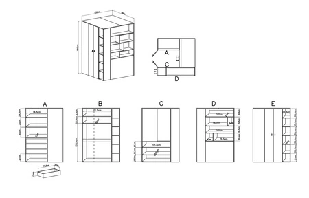 Zestaw mebli Niko czarny / dąb / beż idealna propozycja do pokoju młodzieżowego lub dziecięcego w modnym stylu