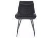 Krzesło tapicerowane Agat czarne nowoczesne oraz funkcjonalne krzesło do jadalni z metalowymi nogami krzesło z uchwytem