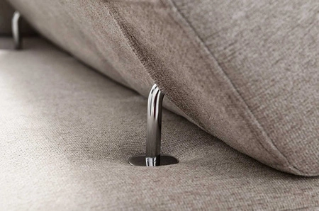 Narożnik z funkcją spania Bolmso VI grafitowy lewostronny wygodny narożnik z regulowanymi zagłówkami dekoracyjne pikowania na siedzisku