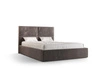 Łóżko tapicerowane Afrodyta 140x200 z pojemnikiem jasny brąz w nowoczesnym skandynawskim stylu z wygodnym zagłówkiem