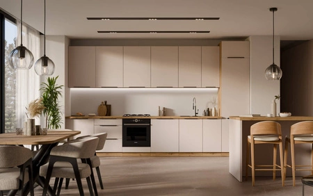 Szafka kuchenna stojąca z szufladami Soela 80 D 3S BB metalowe uchwyty krawędziowe szafka odporna na działanie wilgoci i uszkodzenia