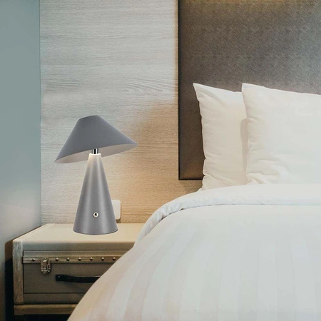 Lampka nocna Lively szara 3W 3000K-6000K funkcjonalny element wystroju metalowa konstrukcja modna kolorystyka lampa do sypialni