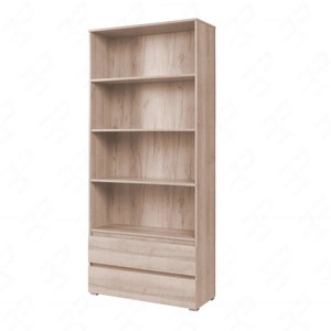 Regał szeroki z szufladami Simple dąb sonoma funkcjonalny mebel do pokoju młodzieżowego salonu lub biura