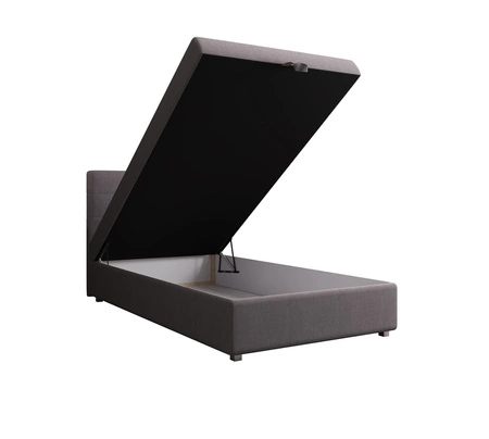 Łóżko kontynentalne Flint 120x200 szare w nowoczesnym skandynawskim stylu z tapicerowanym zagłówkiem łóżko z pojemnikiem