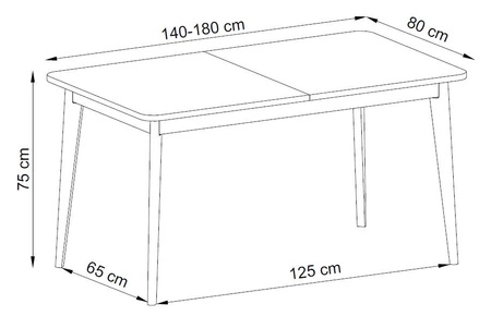 Stół rozkładany Atka 80x140-180 cm dąb artisan / czarny nowoczesny design oraz funkcjonalność w stylu skandynawskim
