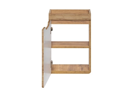 Szafka pod umywalkę Aruba 40 cm dąb craft złoty nowoczesna szafka do łazienki oryginalny zaokrąglony kształt korpusu