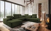 Narożnik z funkcją spania Tesalia X zielony lewostronny nowoczesny i komfortowy narożnik z innowacyjną funkcją przesuwanego oparcia