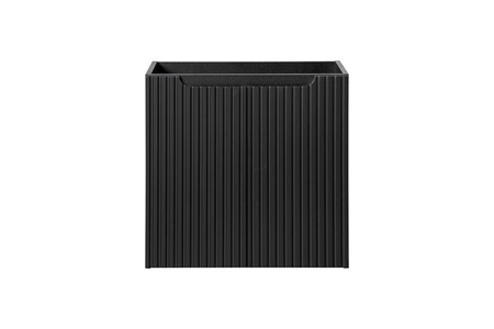 Szafka pod umywalkę Nova 60 cm czarna designerska szafka do łazienki z półką nietuzinkowe pionowe ryflowanie na frontach