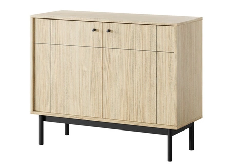 Komoda Modesta 104 cm dąb linea minimalistyczny design subtelne metalowe uchwyty doskonała propozycja komody do salonu i sypialni