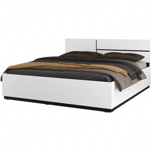 Łóżko Cross 180x200 cm białe idealne łóżko z pojemnikiem do stylowej sypialni z wysokim zagłówkiem