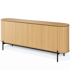 Komoda Rotto 200 cm dąb vincenza praktyczna i pojemna komoda osadzona na wysokich nogach oryginalna bryła z zaokrąglonymi krawędziami