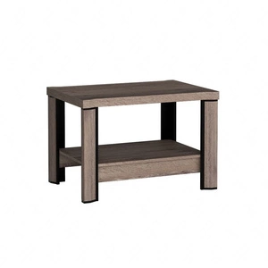 Stolik kawowy Dallas 90 cm dąb truflowy / czarny wytrzymały odporny blat idealny stolik do każdej aranżacji