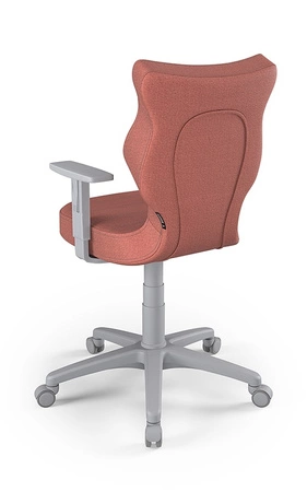 Krzesło do biurka Duo różowe idealne do wzrostu 159-188 cm ergonomiczne siedzisko regulowane podłokietniki odporna tkanina