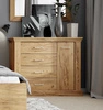 Komoda z szufladami Antica 114 cm dąb craft złoty elegancki styl idealna komoda do salonu sypialni lub biura prosta forma