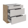 Szafka kuchenna stojąca z szufladami Soela 80 D 3S BB metalowe uchwyty krawędziowe szafka odporna na działanie wilgoci i uszkodzenia