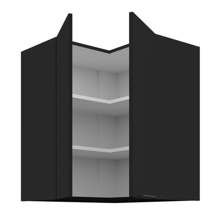 Szafka kuchenna narożna wisząca Black 60x60 GN-72 2F metalowy uchwyt krawędziowy szafka odporna na działanie wilgoci i uszkodzenia