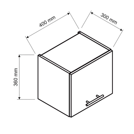 Szafka kuchenna wisząca Zova W40 OKGR biały / jasny szary frezowany uchwyt szafka odporna na działanie wilgoci oraz parę wodną