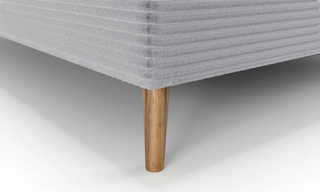 Łóżko kontynentalne Totti 140x200 szary popiel stylowe łóżko z pojemnikiem na pościel trójwymiarowa tkanina o wyrazistych prążkach