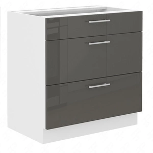 Szafka kuchenna stojąca z szufladami Milo 80 D 3S BB szafka odporna na parę wodną rozlaną ciecz i wysoką temperaturę