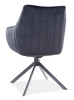 Krzesło tapicerowane Azalia 44x42 cm czarne nowoczesne krzesło obrotowe z metalowymi nogami stylowe krzesło kubełkowe