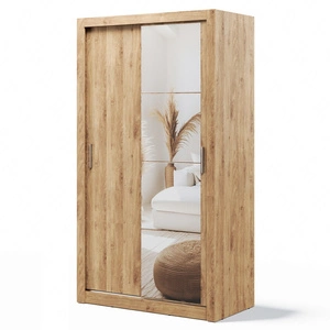 Szafa przesuwna z lustrem Arti 120 cm dąb shetland funkcjonalna szafa do pokoju młodzieżowego drzwi szafy wykończone lustrami