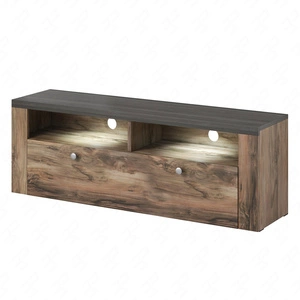 Szafka RTV Larona 140 cm orzech satin / touchwood nowoczesny design szafki pod telewizor drzwi otwierane do dołu