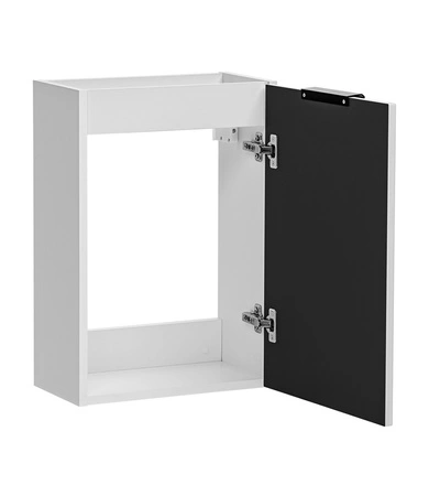 Szafka pod umywalkę Adeel 40 cm biała elegancka szafka do łazienki odporna na działanie wilgoci i uszkodzenia z ryflowanym frontem