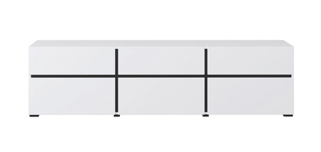 Szafka RTV Cross 180 cm biała nowoczesny design idealna szafka do salonu i pokoju dziennego geometryczny kształt