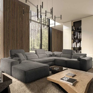 Narożnik z funkcją spania Viano VIII szary lewostronny nowoczesny narożnik rozkładany o ciekawej konstrukcji pojemniki na pościel