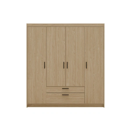 Szafa Rene 176 cm dąb olejowany stylowy design pojemna szafa do garderoby o klasycznej formie wyposażona w duże szuflady