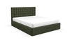 Łóżko tapicerowane Graso 140x200 zielone nowoczesne i eleganckie łóżko gustowny symetryczny wzór na wezgłowiu pojemnik na pościel