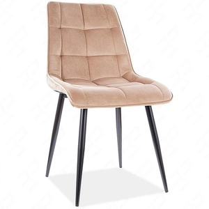 Krzesło tapicerowane Chic beżowe nowoczesne oraz funkcjonalne krzesło z metalowymi nogami
