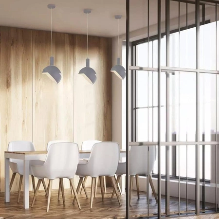 Lampa wisząca Rosh szara stylowa lampa sufitowa do każdego wnętrza w minimalistycznym stylu funkcjonalny dekoracyjny ruchomy klosz