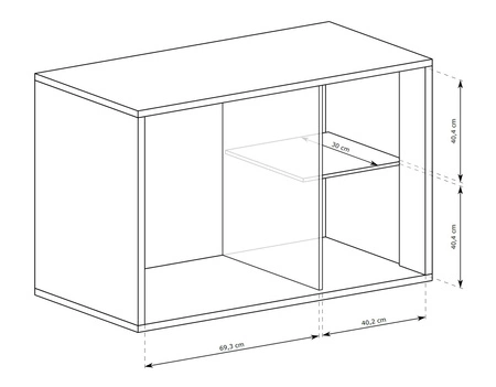 Komoda z szufladami Fonti 117 cm dąb karmel elegancka stylistyka komody czarne uchwyty krawędziowe misterne zdobienie frontów
