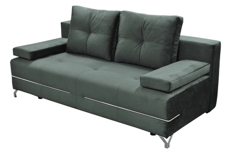 Kanapa z funkcją spania Austin brązowa nowoczesna tkanina pluszowa gwarantuje najwyższy komfort i funkcjonalność