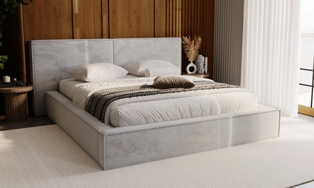 Łóżko tapicerowane Palise 140x200 szary popiel stylowe łóżko z pojemnikiem na pościel wygodny zagłówek zachwyca eleganckim designem