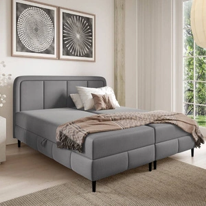 Łóżko kontynentalne Monte 120x200 ciemny szary designerskie łóżko z pojemnikami na pościel doskonałe do sypialni i pokoju młodzieżowego