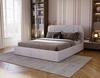Łóżko tapicerowane Apis 140x200 szary popiel stylowe łóżko z pojemnikiem na pościel wygodny zagłówek zachwyca eleganckim designem