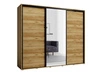 Szafa przesuwna z lustrem Penelopa 255 cm dąb catania nowoczesny design oraz wykończenie ABS idealna szafa do sypialni lub garderoby