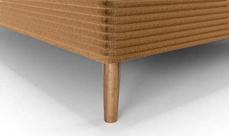 Łóżko kontynentalne Totti 80x200 miodowe stylowe łóżko z pojemnikiem na pościel trójwymiarowa tkanina o wyrazistych prążkach