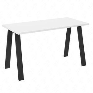 Stół Malden 138x67 cm biały / czarny prosta forma mebla wzbogacona o stylowe czarne nogi w stylu loftowym blat odporny na rozlanie cieczy