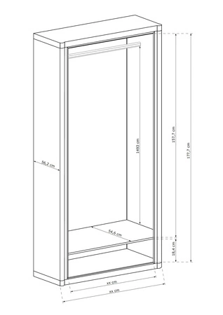 Szafa Dallas 97 cm dąb sonoma / czarny elegancka stylistyka mebla wzbogacona o stylowe czarne dodatki szafa z szufladą