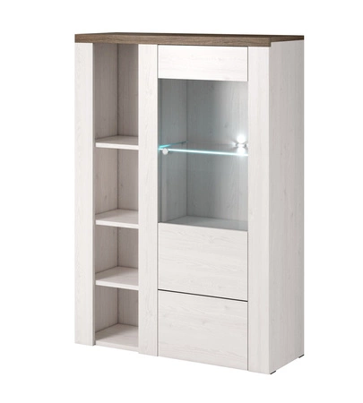 Meblościanka Larona sibiu larche / sonoma truffel prosta forma mebli w nowoczesnym wydaniu elementy z szkła hartowanego