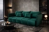 Kanapa rozkładana Selva butelkowa zieleń funkcjonalna sofa do salonu z pojemnikiem na pościel wykonana z miękkiej tkaniny typu velvet