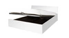 Łóżko Penelopa 180x200 cm z pojemnikiem na pościel białe funkcjonalny mebel do sypialni lub pokoju młodzieżowego