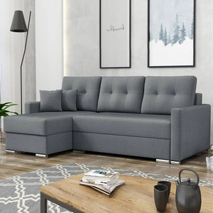 Narożnik z funkcją spania Neron szary lewostronny gwarantuje najwyższy komfort i funkcjonalność